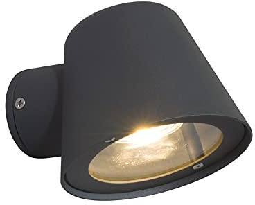 DAWALIGHT Outdoor Wall Lights GU10 5W Wall Spotlight Exterior LED Lights Mains Powered Waterproof IP44 Outside Light Aluminum for Patio Doorway Porch Terrance Hallway (Dark Grey)