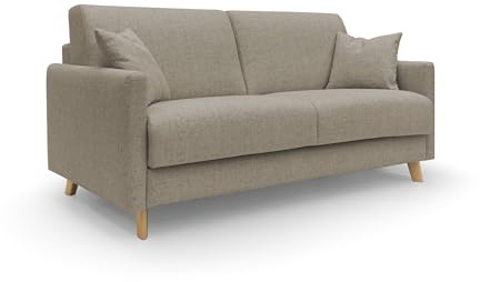Divani.Store Schlafsofa, Holz, braun, 180 cm (mat. 140x197)