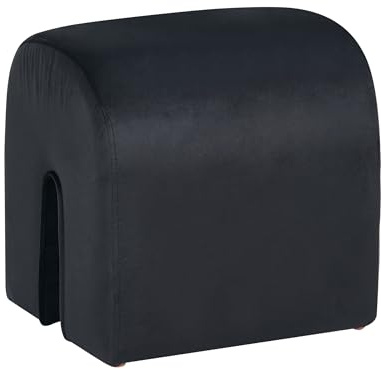 Beliani Pouf Samt schwarz U-Form 42 x 42 x 35 cm Samthocker Sitzhocker Glamour Modoc