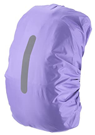 PATIKIL 55-65L Waterproof Backpack Rain Cover, Non-Slip Backpack Cover with Vertical Reflective Strap Stay Dry for Hiking, Camping, Hunting, L, Purple