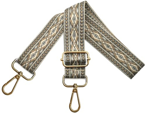 Verstellbarer Schultergurt für Taschen Damen Tragegurt, Taschengurte zum Wechseln, Taschengurt Breit 3.8cm mit Gold Karabiner, Schulterriemen für Schultertasche Handtaschen, Dunkel Khaki, N37