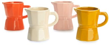 Balvi Set tazzine Cafè Moka Set di Tazze dal Design della Tradizionale caffettiera Italiana Ceramica