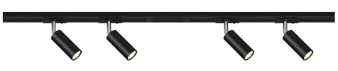 BRILONER - Juego completo de raíles electrificados, 4x focos LED regulables, orientables, lámparas, sistema de iluminación de rieles de techo, proyector, 1,5m, negro