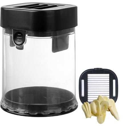 Tritatutto aglio - Spremiaglio e tagliaaglio - Utensile da taglio da cucina | Spremiaglio manuale con contenitore portaoggetti, spremiaglio e tagliaaglio per domestica