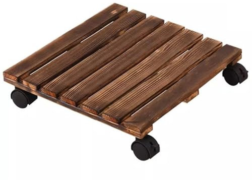 DONGGANSHI Blumenwagen, Garten, rollender Pflanzenwagen, Pflanzentablett mit Rädern, Pflanzenstartertabletts, Pflanzenwagen, Pflanzkübel, für drinnen und draußen, 25 x 25 cm