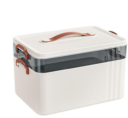 Medikamentenbox-Organizer, Medizin-Aufbewahrungsbehälter, 1255 g, kompakt und tragbar, großes Fassungsvermögen, medizinisches Kit, verschließbarer Deckel, transparentes Design für Zuhause, Reisen,