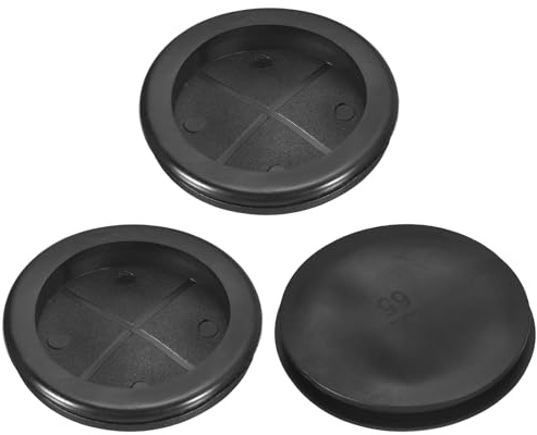 QUARKZMAN 3Pcs Pasacables Arandelas de Goma para Agujero de 2-9/16 (65mm), 2-3/16 (56mm) ID Tapones de Agujero de Un Solo Lado Anillo de Junta para Protección de Cable, Negro