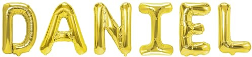Party Austria Folienballon Schriftzug mit Wunschnamen 35cm Höhe Buchstabenballon Namensballon Jungennamen männliche Namen Männernamen Luftballon (Daniel)