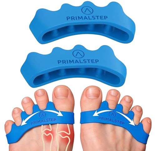 PrimalStep 2.0 Fast Edition tåseparatorer – extra fast, stretchig och flexibel – tjockare och mer hållbar – Dr. Rekommenderade tådistanser – Älskade av dem med liktornar eller plantar fasciit – (blå