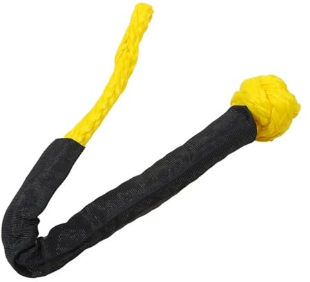 Abschleppschäkel Abschleppseil Weicher Schäkel aus synthetischer Faser für die Fahrzeugbergung, Off-Road-Abschleppseile, Autoanhänger-Zugseil mit Schutzhülle(Yellow)