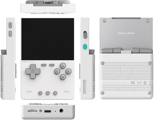 TRIMUI Brick Consola Retro Portatil, Pantalla IPS de 3.2 Pulgadas, Consola de Videojuegos Portátil con Sistema Linux de Código Abierto, Tarjeta TF de 64GB, 20000+ Juegos Clásicos(White,128)