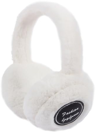 VANZACK Wireless Plush Earmuffs with Music Function Winter Warm Ear Covers for Women and Men Soft Soundproof Headphone Ear Warmers White