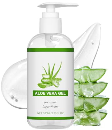 Aloe Vera Gel 100% Rein - Aloe Vera Gel Bio für Gesicht und Körper, Beruhigende After Sun für trockene Haut, Beruhigende Pflegende Feuchtigkeitscreme,Natürliche Aloe Creme mit 100 Prozent Aloe Vera