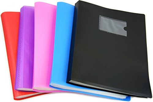 Arpan Random Colour A4 Flexi Display Portfolio Book Folder with 104 Pockets – Ideal Folders for Paperwork, Files for Paperwork, A4 Portfolio Folder, Plastic Wallet, Folders with Plastic Pockets