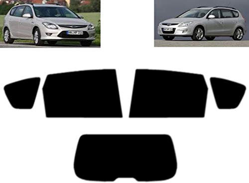 Passgenaue Tönungsfolie für-Hyundai I30 CW 5-Türen 2007-2011 Heck/Seitenscheiben (50% Hellschwarz)