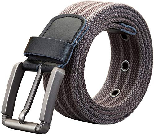 HotYou Unisex Elastischer Stoffgürtel, Geflochtenen Stretchgürtel mit Einstellbares Loch für Damen und Herren,Coffee,Breite: 3.8 CM,Länge:110 CM