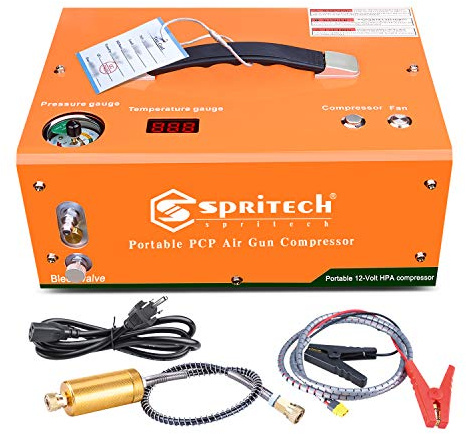 Spritech Compresor de aire PCP, apagado automático, 4500 psi/30 MPa, pistola de aire sin aceite y bomba de depósito de paintball con separador de agua/aceite, adaptador de alimentación integrado (110