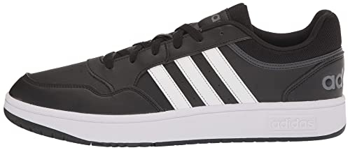 adidas Men's Hoops 3.0 Basketball Shoe, Core Black/White/Grey Six, 10.5