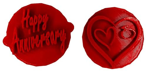 Happy Anniversary Cake Cupcake Cookie Stamp Embosser for Icing Fondant Cookie Cutter Wedding