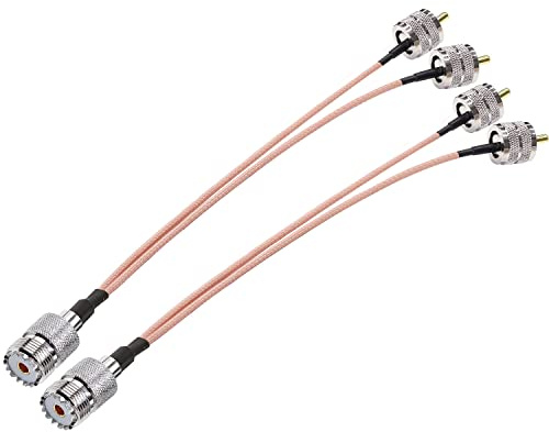 TUOLNK UHF Splitter PL259 SO239 Female to Dual SO239 Male Y Type Extension 8inch (20cm) RG316 V Shaped Combiner Pigtail RF Coax Cable for HAM CB Radio Antenna Load