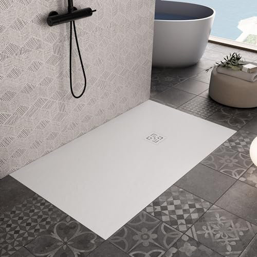 OLIMPO DOCCE - Piatto doccia in marmoresina bianco | Piletta Gratis STAR PASSION - 80x180