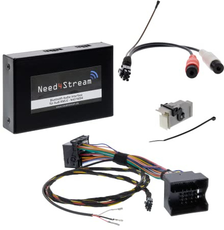 Need4Stream N4S74094 Bluetooth Adapter Auto mit Titelanzeige für RNS-E, Audio Adapter kompatibel mit Audi A3 (8P), Audi TT (8J), Audi R8 (420), Lamborghini Gallardo, Seat Exeo, iPhone und Android
