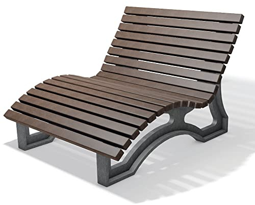 hanit® Liegebank AVETO | 150 x 165 x 119cm | Braun-Grau | wetterfeste Relax Gartenliege | Waldsofa
