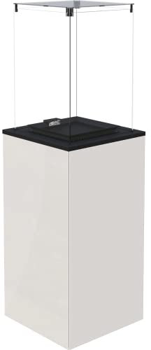 KRATKI Patio Mini - Calentador de gas para exteriores (8,2 kW, con ruedas, para terraza de jardín, 136,6 x 44,2 cm, propano G31/50 mbar, control manual, paneles de cristal blanco