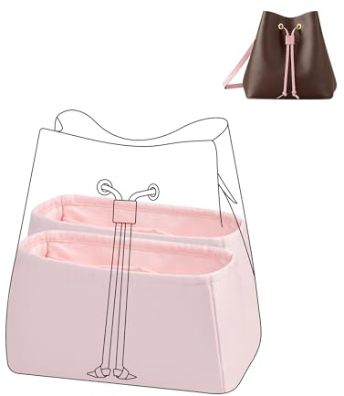 DGAZ Taschen Organizer Einsatz, 2 Stücke Seide Tasche Innentasche für Neonoe MM mit Fach, Seidige Berührung Taschenorganizer Shaper Einsatz (Rosa, Neonoe MM)