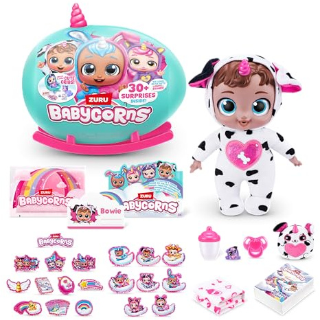 Babycorns Interaktive Babypuppe Serie 1 Groß (Bowie) von ZURU mit Lichtern und Geräuschen, Magische Babypuppen, Überraschung, Unboxing, Mädchen, Puppen, Geschichte