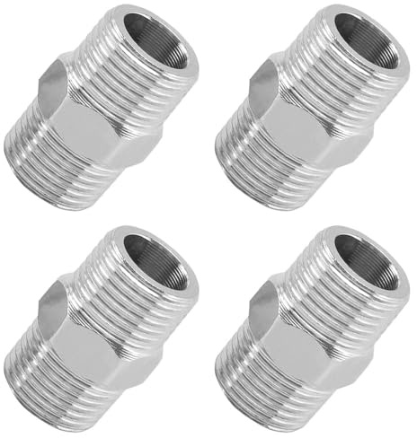 4 Stück Edelstahl-Brauseschlauchverbinder, Duschschlauch-Verlängerung, Duschkopf-Verbinder für Luftschläuche, Kraftstoffschläuche, Wasserrohre, Duschschläuche helfen Ihnen, die Wasserleitung zu