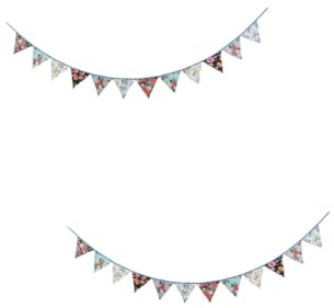 Cabilock 2 Sätze Vintage-Blumen-Zug-Flagge Vintage Blumen Hängende Kulisse Blumengirlanden Für Geburtstagsfeiern Wimpelbanner Im Freien Wimpel Aus Geblümtem Stoff Dreiecksbanner Baumwolle