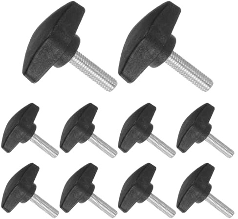 CoCud Tornillos Mariposa Con Palomilla En T M6 X 25mm Roscado Macho Tornillos Sujeción En T Plástico Perillas Manuales Roscadas (Aplicaciones: tornos maquinaria) 10pcs