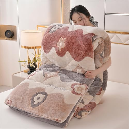 AIMENJOY Trapunta Invernale, Coperta in Cashmere, Coperta Pesante per Letto, Piumino Matrimoniale Invernale Caldo, Coperta per Biancheria da Letto Domestica (A-02,150x200cm - 2.5KG)