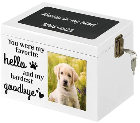usefulbeauty Caja de cremación para Mascotas, Caja para Cenizas de Perros | Recuerdo de Cenizas de Perro con Marco de Fotos | Urnas conmemorativas para Cenizas Grandes de Perros o Gatos, urna cremada