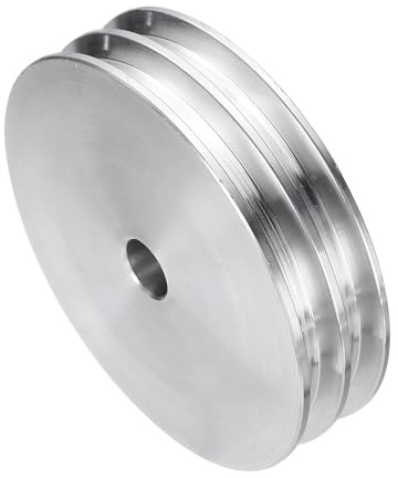 QUARKZMAN V-Typ Riemenscheibe 11mm Bohrung 80mm Außendurchmesser Doppelrillen Aluminiumlegierung Keilriemenscheibe für Motorwellen-Bohrmaschine 6mm(1/4) PU-Formgürtel