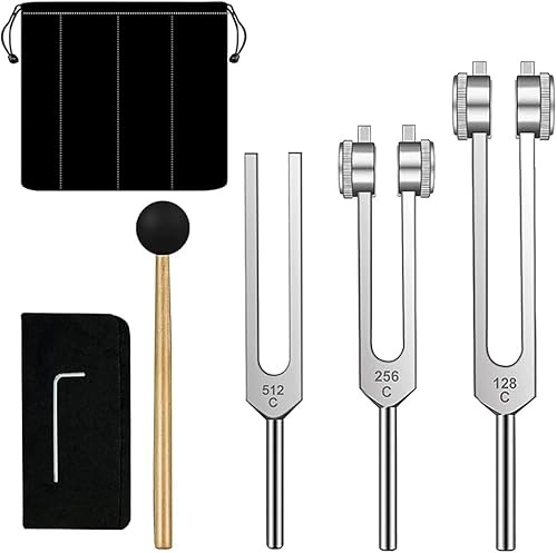 Stimmgabel Set 3 Stimmgabeln (128Hz 256Hz 512 Hz), Klangtherapie Set