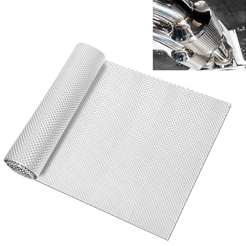 Yizhet Pellicola Isolante Termico, 0,5mm Foglio di Alluminio Goffrato | 100cm x 40cm, Protezione Termica di Alta Temperatura fino a 650°C, Flessibile, Leggera, Durevole e Resistente per Auto, Moto