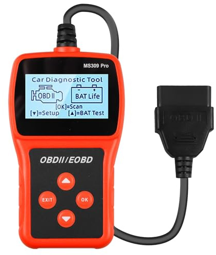 OBD2 Diagnosegerät Auto, Motor Fehlercodeleser Auto Diagnosegerät, EOBD Motor Fehlerauslesegerät Lesegerät mit 10 Sprachen, KFZ Auslesegerät Spannungserkennung für Alle 12V OBDII Fahrzeuge