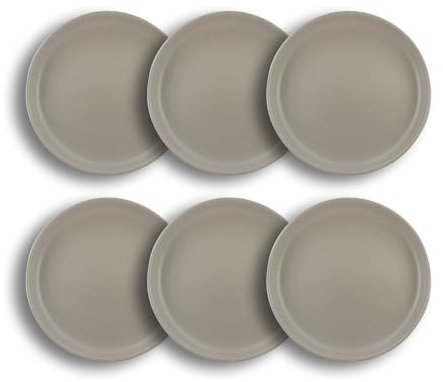 NOVASTYL - Lot 6 assiettes plates arita 27cm en grès gris - 2614825