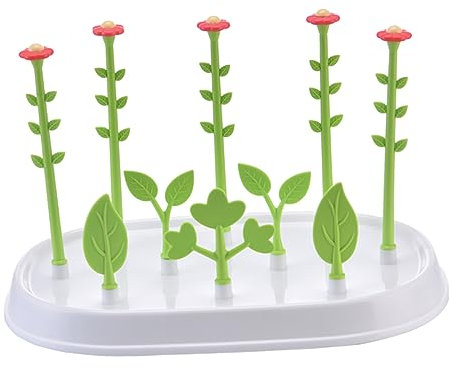 CIMAXIC Flaschentrockner Für Babyflaschen Rutschfester Boden Blumenform Pp-Material Tassenhalter Zum Trocknen Wasseraufnahme-Schale Sicherer Flaschenhalter Glatte Oberfläche Für