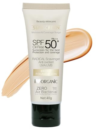 Tinted Sunscreen SPF 50 for Face – Lightweight Tinted SPF Moisturiser, Sheer Coverage for Natural No-Makeup Look, Daily UVA/UVB Protection, Non-Greasy