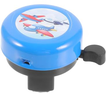 TPZORJX 1 Stück Kinder Fahrradklingel, Mini-Aluminium laute Fahrradklingel,Mountainbike-Zubehör, Kinder Fahrrad,Roller(blaue Cartoon Flugzeug)
