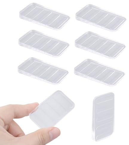 Gosknor 8 Cuñas Niveladoras para Muebles, Plástico Flexible y Recortable Transparentes Ajustables Patas de Mesa para Suelos Irregulares Puertas Armarios Ventanas y Cobertizos