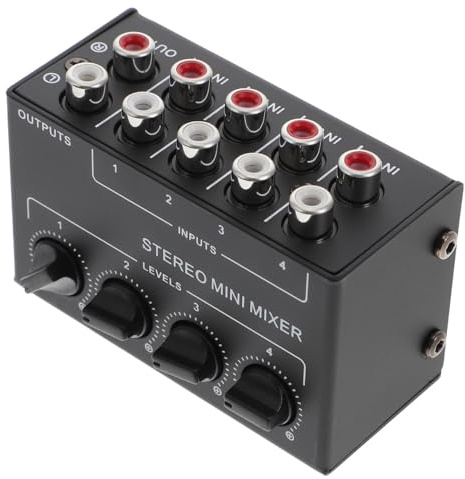 Milisten Mezclador De Audio Estéreo Pasivo Canales Mini Sin Alimentación Con Controles Independientes y Aislamiento De Crosstalk Compacto y Portátil Para Dj y Estudio