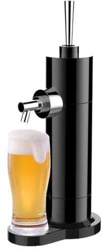 Beer Foam Machine & Dispenser Canned Beer Draft System Converts Any Can into Draft Perfect for Beer Bars & Parties Great Gift for Beer Lovers & Men’s Birthdays Black
