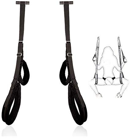WtH4-Black Restraints Hanging Swings Doorway Frame Swing Kit Nylon | 330Ibs, 360-Aegree Adjustment, Hanging, Portable, Durable