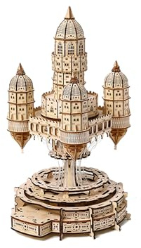 UpGLeuch Rompecabezas de madera 3D para adultos con luz, maqueta de casa de madera, bricolaje 3D maqueta, juego de construcción de madera vintage 3D, decoración del hogar, juguetes de escritorio para