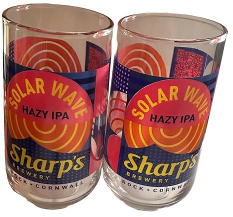 JulieSack feel pure be pure Sharps Brewery Toughened Solar Wave Hazy IPA M23 Pint Glass 2 Packs