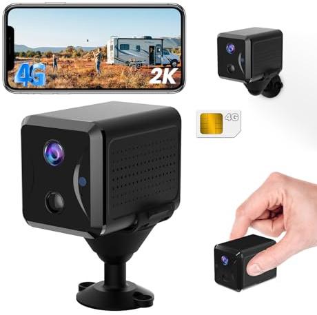 UCOCARE Camera de Surveillance sans Internet, 2K Camera 4G Carte SIM, 5200mAh Batterie, HD Portable Camera sans WiFi, Angle Vision 160°, Détection Mouvement AI, Vision Nocturne, Accès App
